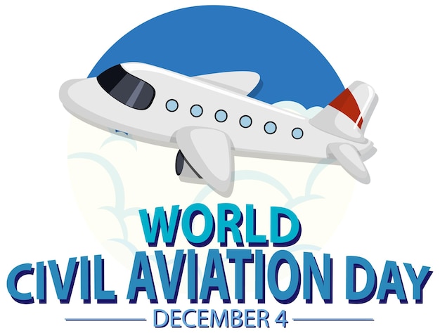 Vecteur gratuit bannière d'icône de la journée de l'aviation civile internationale