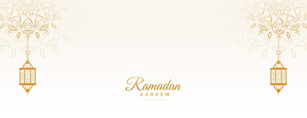 Bannière islamique ramadan kareem avec décoration de mandala