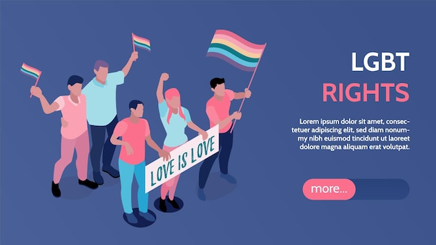 Bannière isométrique des droits LGBT