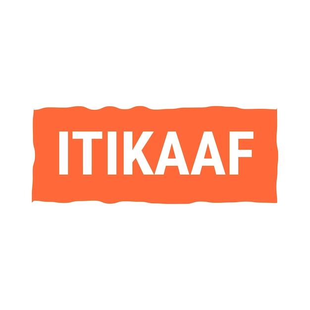 Vecteur gratuit bannière itikaaf orange vector callout avec informations sur les dons et l'isolement pendant le ramadan