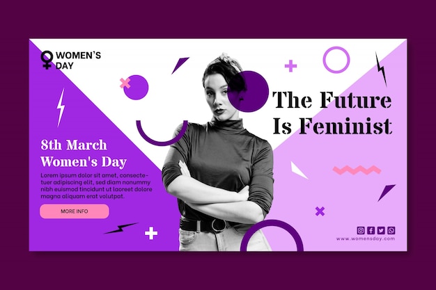 Vecteur gratuit bannière de la journée internationale de la femme