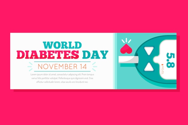 Vecteur gratuit bannière de la journée mondiale du diabète