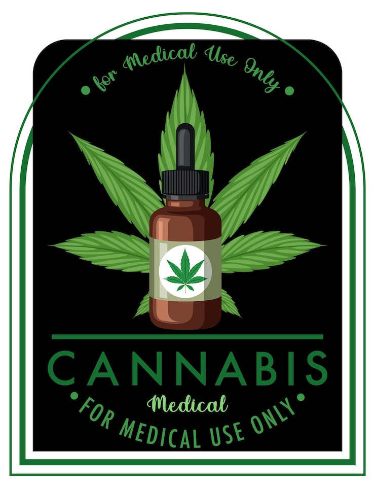 Vecteur gratuit bannière de logo de cannabis médical