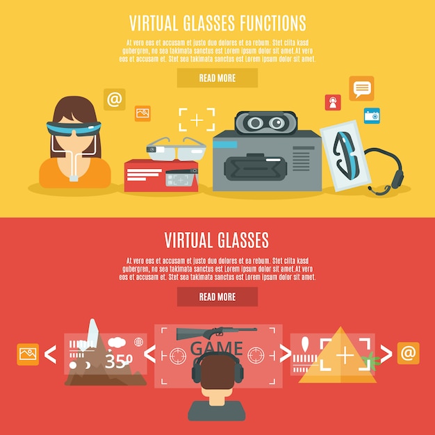 Vecteur gratuit bannière des lunettes virtuelles