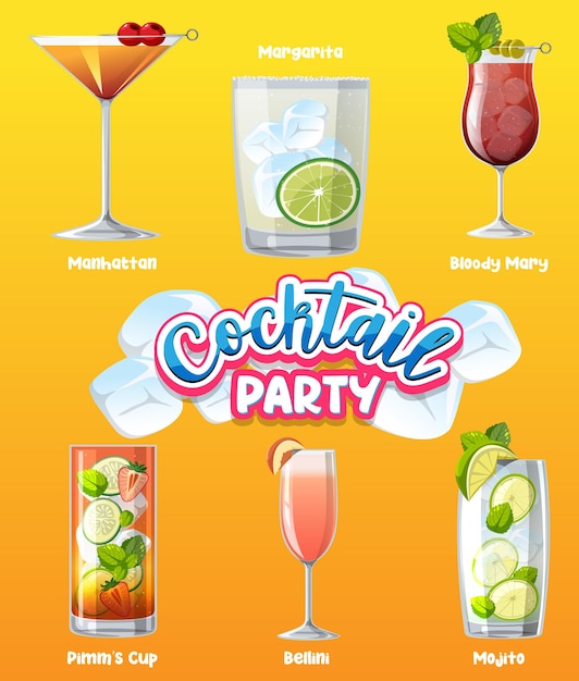 Vecteur gratuit bannière de menu de cocktail