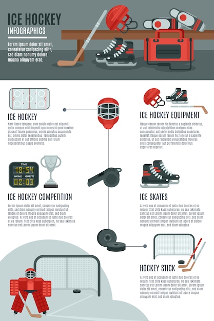 Bannière De Mise En Page Infographique De Hockey Sur Glace