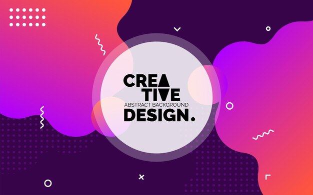 Bannière de modèle créatif coloré avec dégradé de couleur Design avec forme liquide Illustration vectorielle