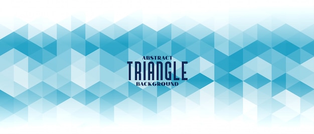 Bannière de modèle de grille triangle bleu abstrait