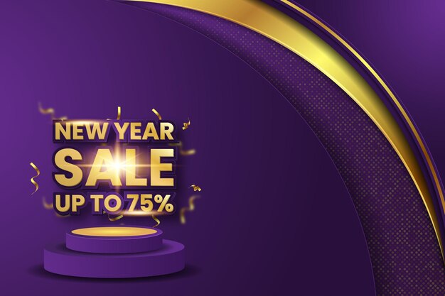 Bannière moderne violet et or bonne année 2022. vecteur premium