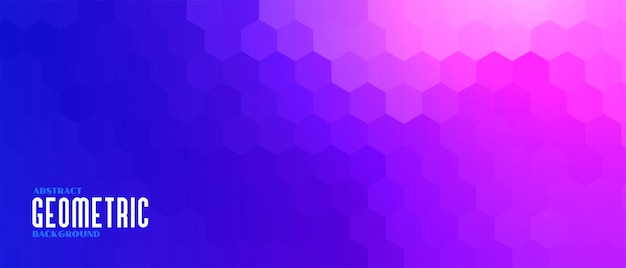 Bannière de motif hexagonal géométrique coloré