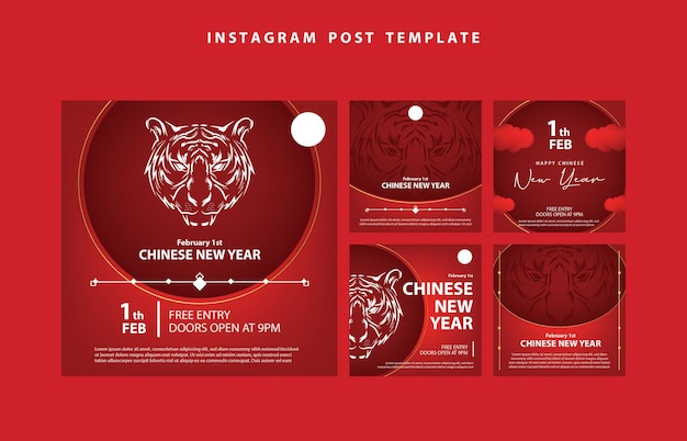 Bannière nouvel an chinois affiche zodiaque asiatique modèle médias sociaux février fond fond d'écran