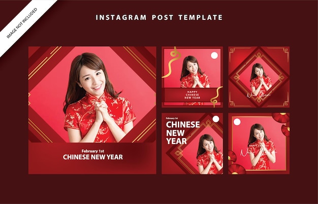 Bannière nouvel an chinois affiche zodiaque asiatique modèle médias sociaux février fond fond d'écran