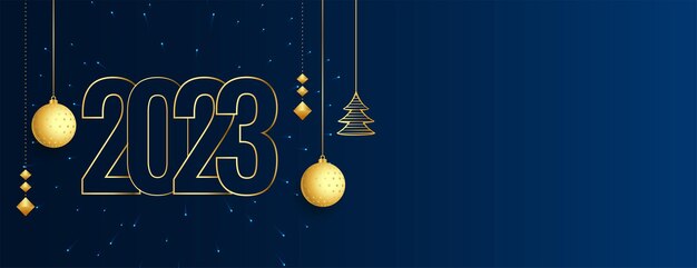 Bannière d'occasion de bonne année 2023 avec babiole