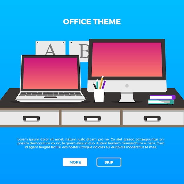 Vecteur gratuit bannière office desktop