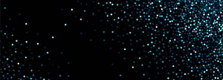 Vecteur gratuit bannière de particules noires et bleues abstraites