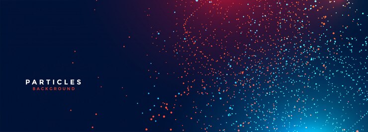 Vecteur gratuit bannière de particules de technologie numérique avec effet de lumière
