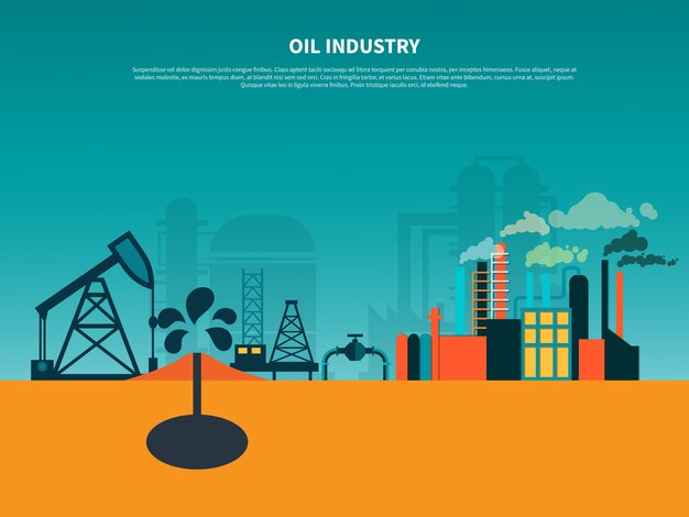 Bannière plate de l'industrie pétrolière