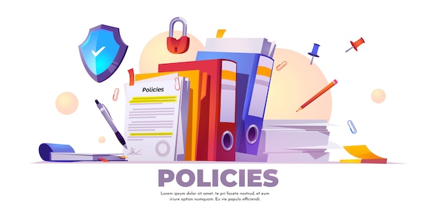 Bannière de politiques, règles et accords