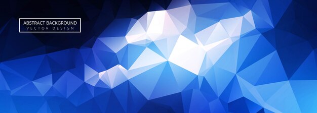 Vecteur gratuit bannière de polygone bleu brillant abstrait