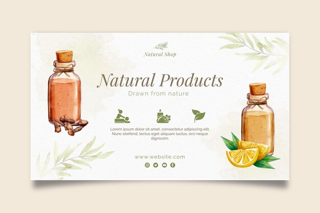 Vecteur gratuit bannière de produits cosmétiques naturels