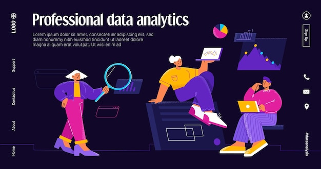 Vecteur gratuit bannière professionnelle d'analyse de données