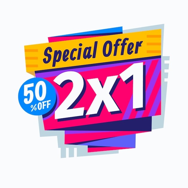 Vecteur gratuit bannière de promotion 2x1