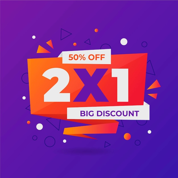 Vecteur gratuit bannière de promotion 2x1