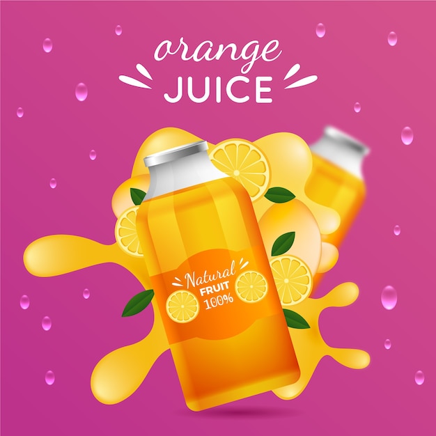 Bannière publicitaire de jus d'orange