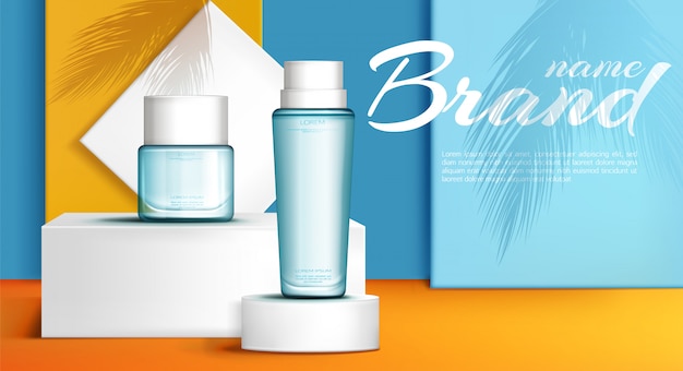 Vecteur gratuit bannière publicitaire pour le parfum summer line