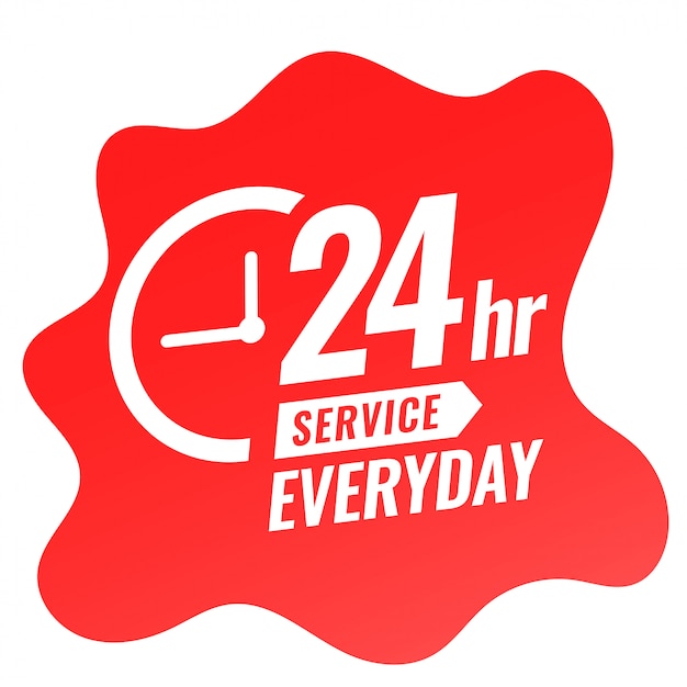 Bannière quotidienne de service 24 heures sur 24 avec conception d'horloge