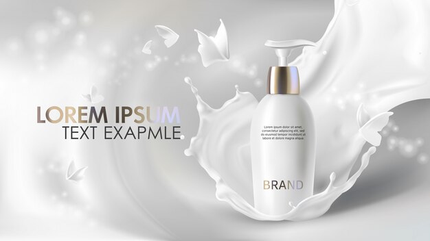 Bannière réaliste crème cosmétique