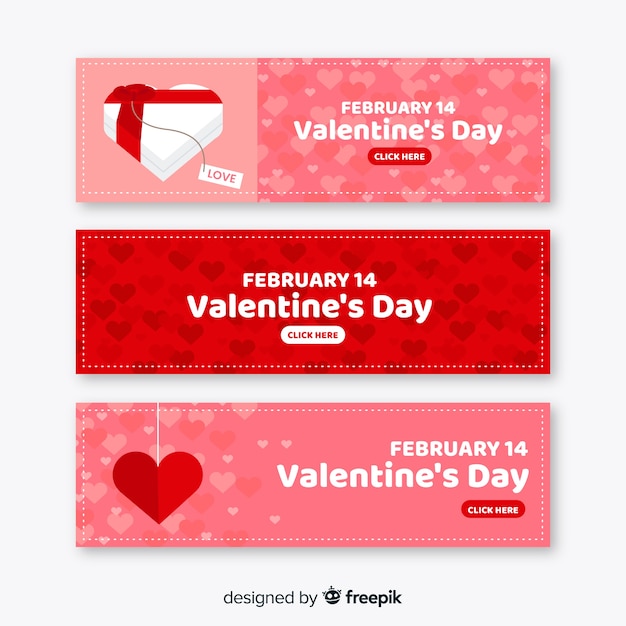 Vecteur gratuit bannière saint valentin