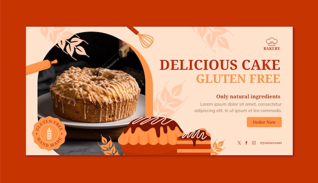 Vecteur gratuit bannière sans gluten dessinée à la main