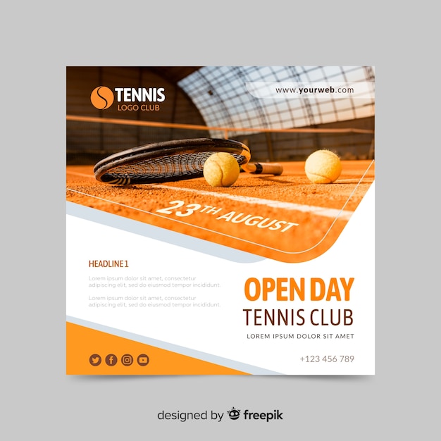 Vecteur gratuit bannière de sport club de tennis