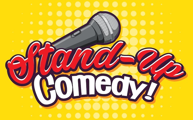 Vecteur gratuit bannière stand up comedy avec microphone