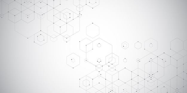 Bannière techno abstraite avec un design hexagonal