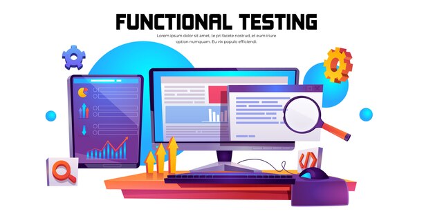 Bannière de test fonctionnel. Méthodologie de programmation