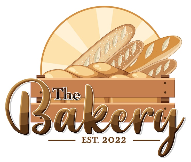 Vecteur gratuit bannière de texte de boulangerie avec baguette