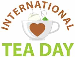 Vecteur gratuit bannière de texte de la journée internationale du thé