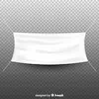 Vecteur gratuit bannière en tissu blanc