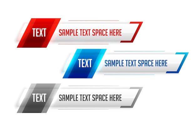 Vecteur gratuit bannière de troisième espace de texte inférieur moderne pour la présentation d'affaires