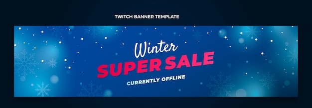 Vecteur gratuit bannière twitch hiver dégradé