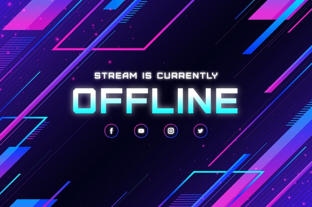 Bannière de twitch hors ligne abstraite