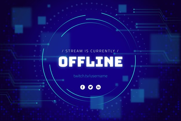 Bannière Twitch hors ligne dans un style gammer