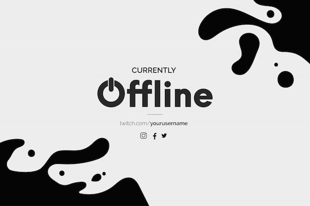 Vecteur gratuit bannière twitch moderne avec conception d'encre