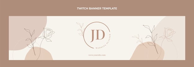 Bannière De Twitch De Planificateur De Mariage Dessiné à La Main