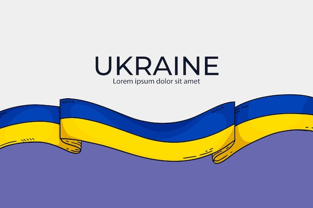 Bannière ukrainienne dessinée à la main