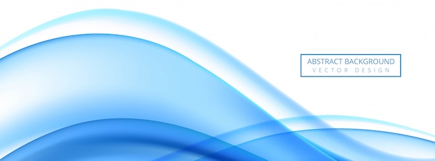 Bannière de vague bleue fluide moderne sur fond blanc
