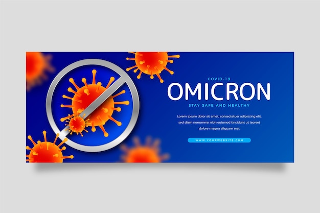 Vecteur gratuit bannière de variante omicron réaliste