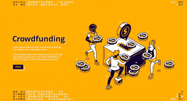 Vecteur gratuit bannière de vecteur de crowdfunding